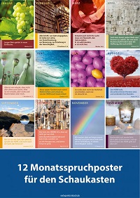 Mappe Monatssprche 2024, A4 Poster-Set + Jahreslosung-Hochformat