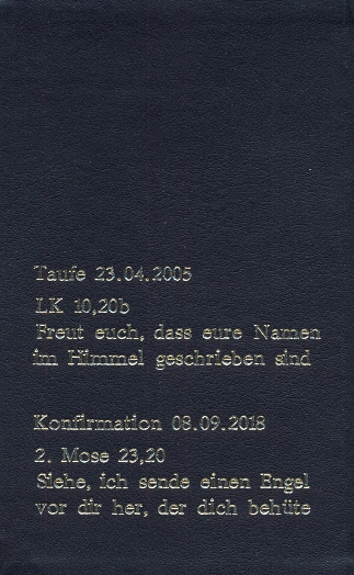 Prgung Taufe und Konfirmationsspruch